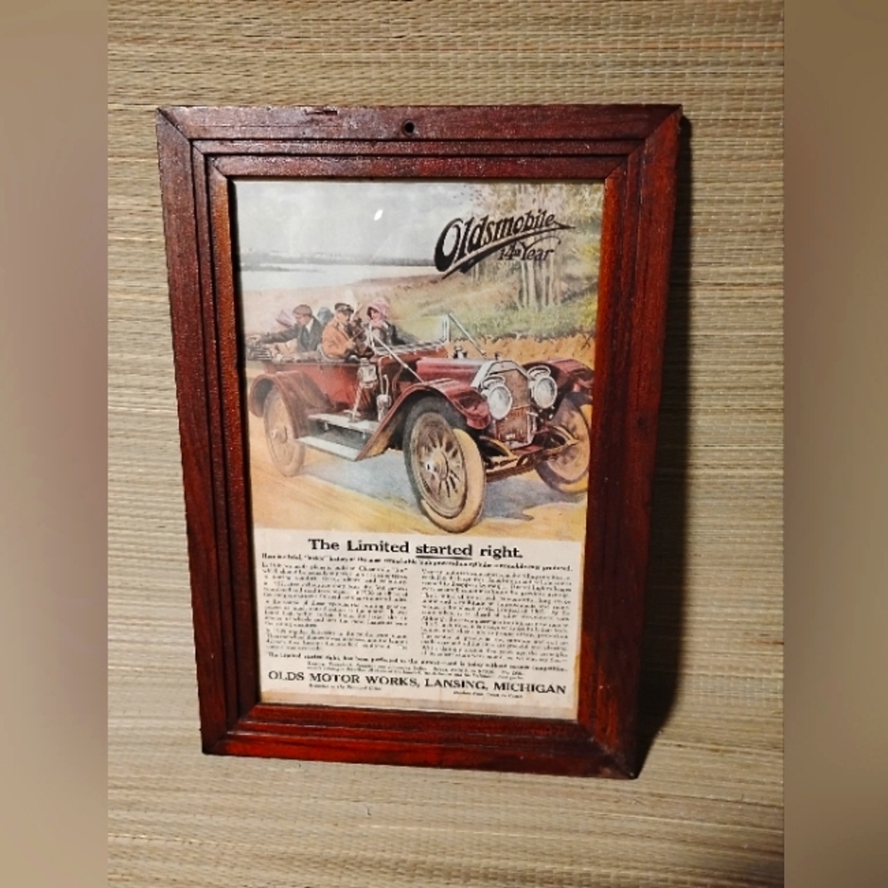 Vintage Framed Oldsmobile Original Ad Print From 1909 The Limited Started Right